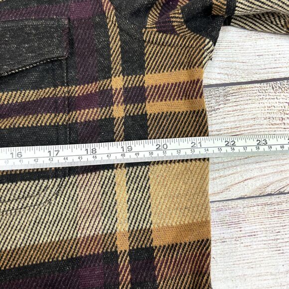 Express Mens Plaid Brown Knit Long Sleeve Button Down Size M - Picture 8 of 9